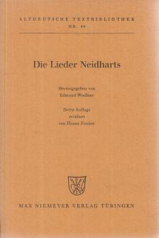 Edmund Wießner - Die Lieder Neidharts [antikvár]
