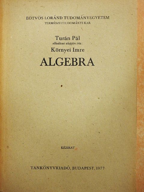Környei Imre - Algebra [antikvár]