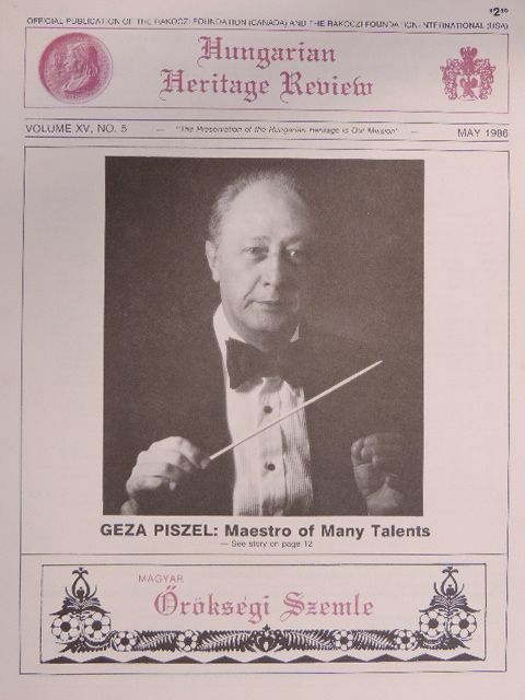 Géza Piszel - Magyar Örökségi Szemle May 1986. [antikvár]