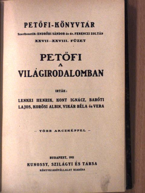 Baróti Lajos - Petőfi a világirodalomban [antikvár]
