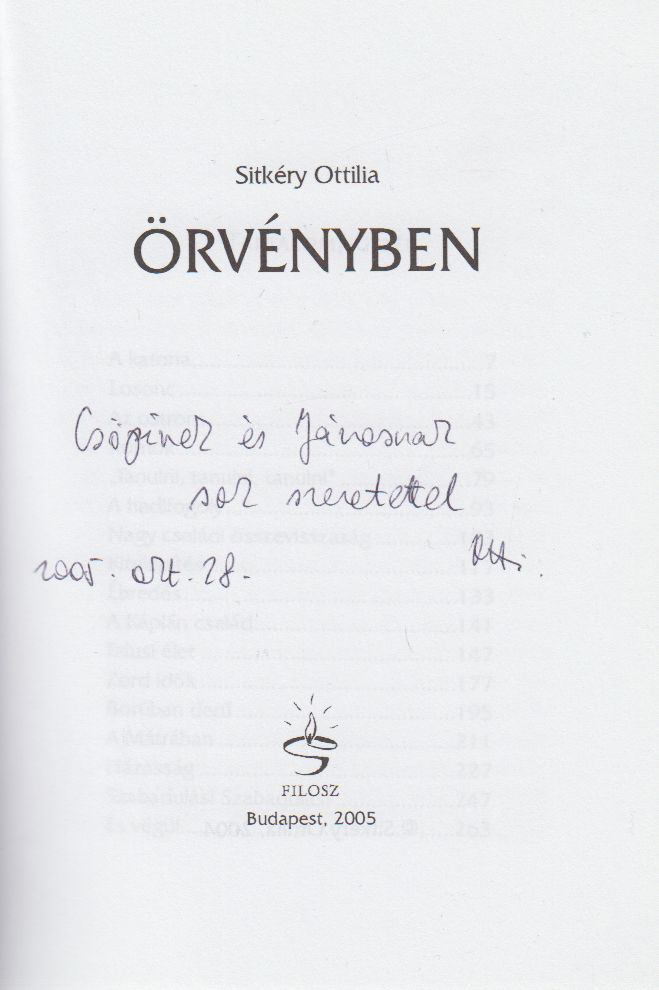 SITKÉRY OTTÍLIA - Örvényben (dedikált) [antikvár]