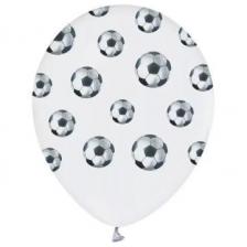 Focilabda mintás fehér lufi - 5 darabos