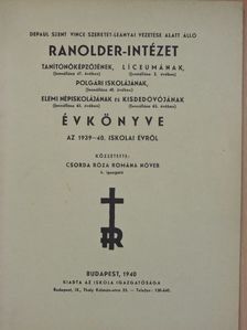 Ranolder-Intézet Évkönyve az 1939-40. iskolai évről [antikvár]