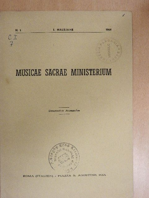 Heinrich Flatten - Musicae Sacrae Ministerium I. Halbjahr 1964 [antikvár]