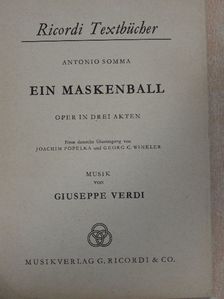 Antonio Somma - Ein Maskenball [antikvár]