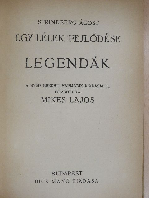 Strindberg Ágost - Egy lélek fejlődése VIII. [antikvár]