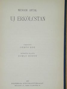 Menger Antal - Uj erkölcstan [antikvár]