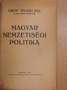gróf Teleki Pál - Magyar nemzetiségi politika [antikvár]