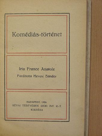 France Anatole - Komédiás-történet [antikvár]