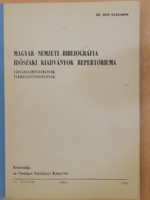 Magyar nemzeti bibliográfia időszaki kiadványok repertóriuma [antikvár]
