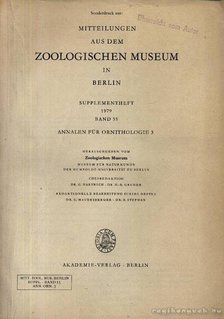 Mitteilungen aus dem Zoologischen Museum in Berlin Band 55 Annalen für Ornithologie 3 (A Berlini Állattani Intézet kiaványa, 55. évf., 3. szám) [antikvár]