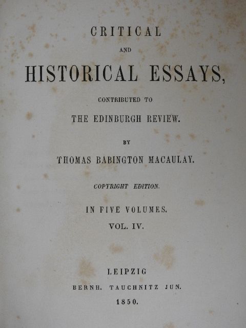 Thomas Babington Macaulay - Critical and Historical Essays IV. [antikvár]