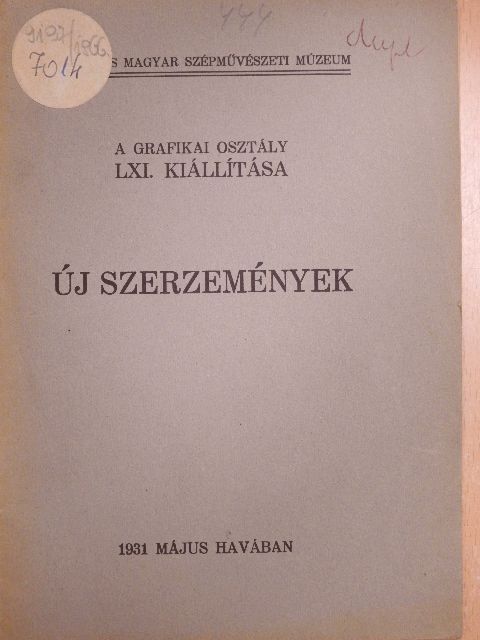 Új szerzemények  [antikvár]