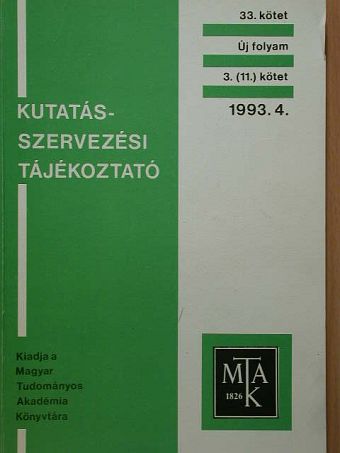 Füzeséri András - Kutatás-szervezési tájékoztató 1993/4. [antikvár]