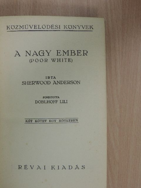 Sherwood Anderson - A nagy ember [antikvár]
