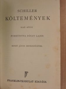 Schiller - Költemények I. [antikvár]