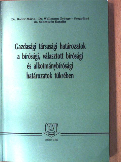 Dr. Bodor Mária - Gazdasági társasági határozatok a bírósági, választott bírósági és alkotmánybírósági határozatok tükrében [antikvár]