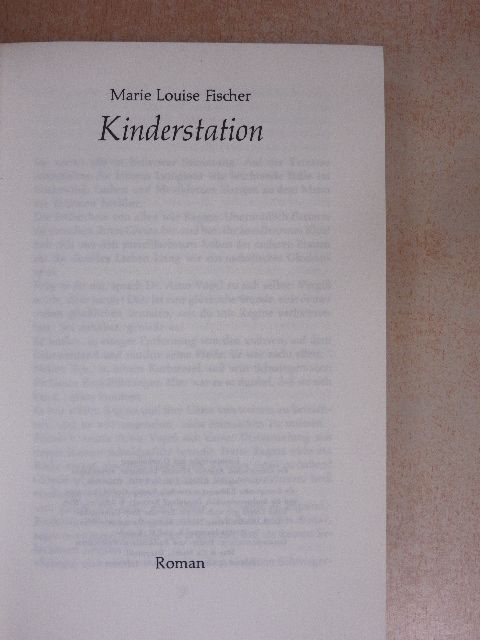 Marie Louise Fischer - Kinderstation [antikvár]
