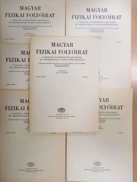 Cseh József - Magyar Fizikai Folyóirat XXXV. kötet 1-6. füzet [antikvár]