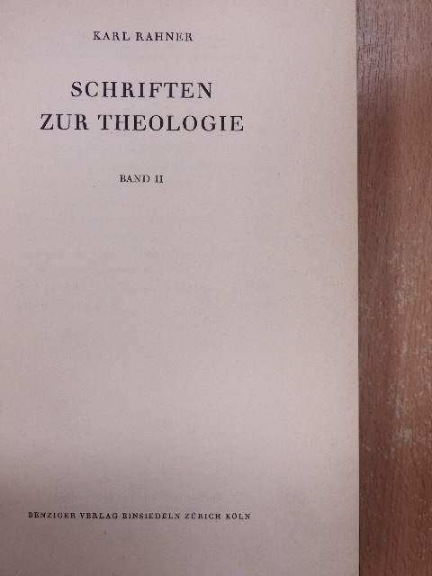 Karl Rahner - Schriften zur Theologie II. [antikvár]