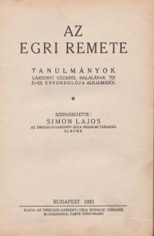 SIMON LAJOS - Az egri remete [antikvár]