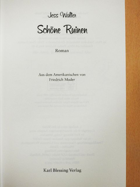 Jess Walter - Schöne Ruinen [antikvár]