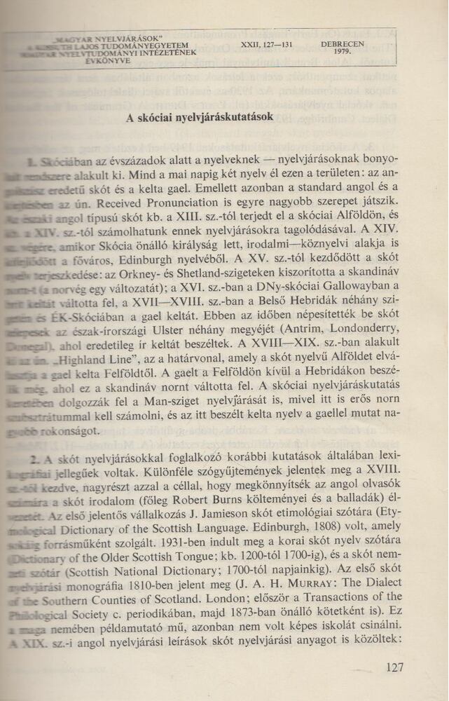 Kniezsa Veronika - Skóciai nyelvjáráskutatások (dedikált) [antikvár]