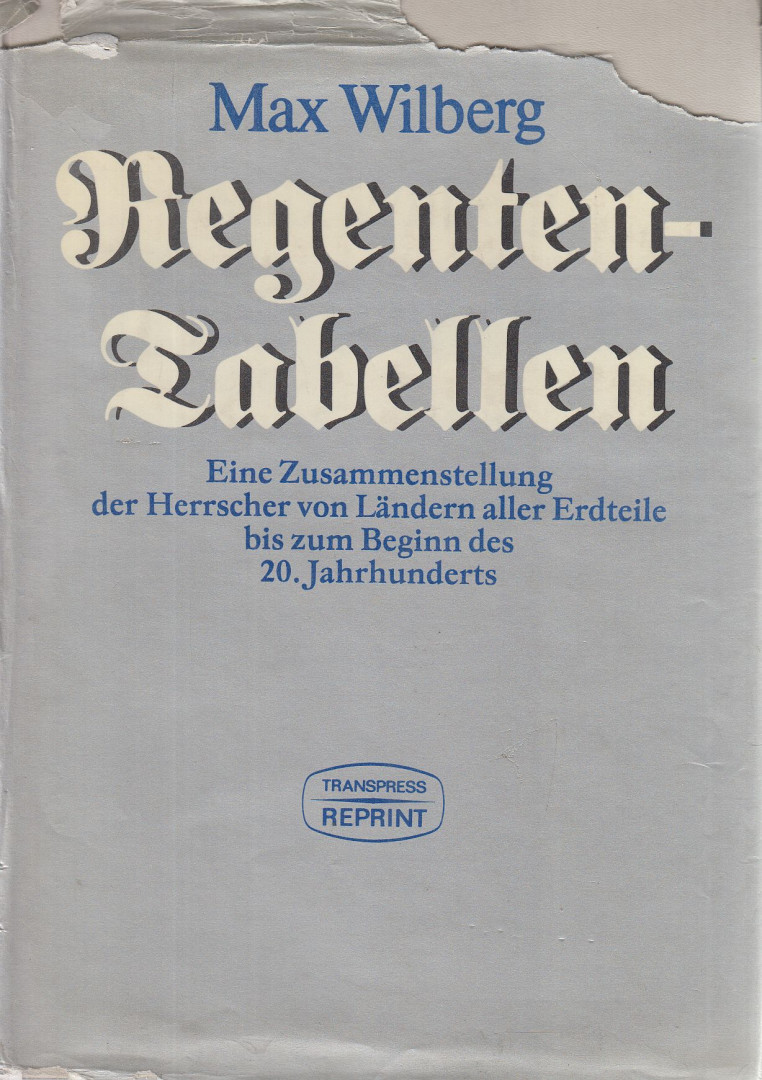 Wilberg, Max - Regententabellen (reprint) [antikvár]