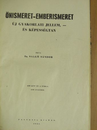 Dr. Salgó Sándor - Önismeret-Emberismeret [antikvár]