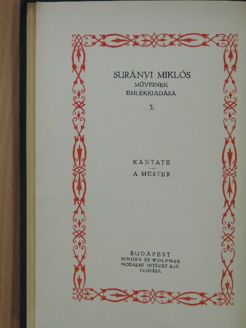 Surányi Miklós - Kantate/A mester [antikvár]
