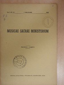 Dr. Benedikt Reetz - Musicae Sacrae Ministerium I. Halbjahr 1965 [antikvár]