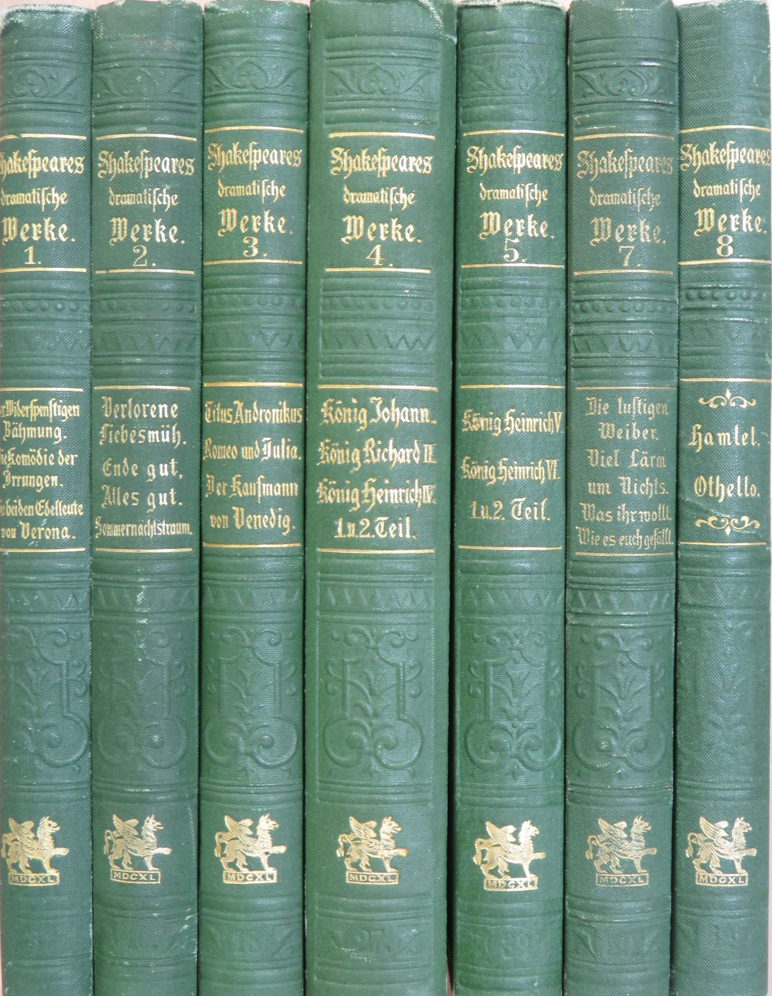 Shakespeare - Shakespeares dramatische Werke 1-5., 7-8. (gótbetűs) (nem teljes) [antikvár]