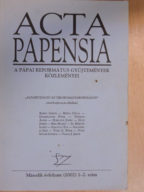Barna Gábor - Acta Papensia 2002/1-2. [antikvár]