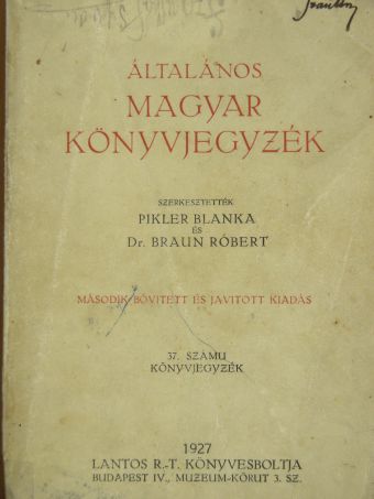 Általános magyar könyvjegyzék [antikvár]