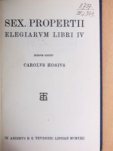 Propertius - Sex. Propertii Elegiarum Libri IV. [antikvár]