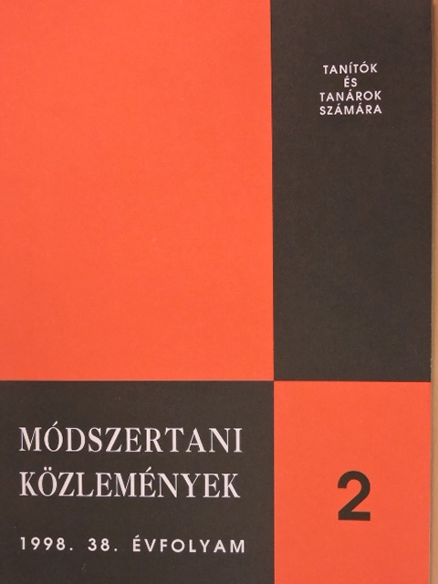 Dr. Bóra Ferenc - Módszertani közlemények 1998/2. [antikvár]
