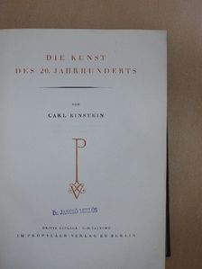 Carl Einstein - Die Kunst des 20. Jahrhunderts [antikvár]