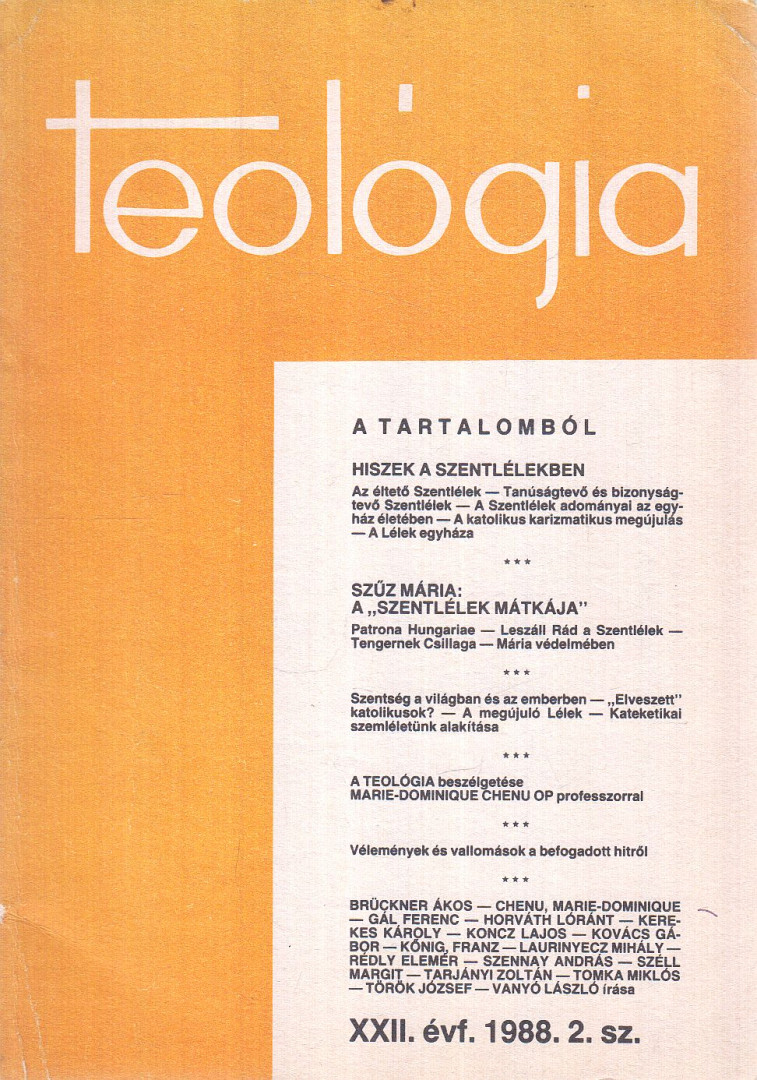 SZENNAY ANDRÁS - Teológia 1988/2. [antikvár]