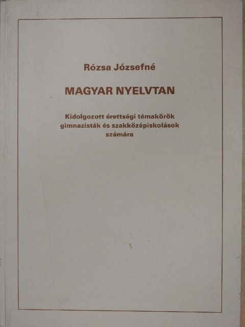 Rózsa Józsefné - Magyar nyelvtan [antikvár]