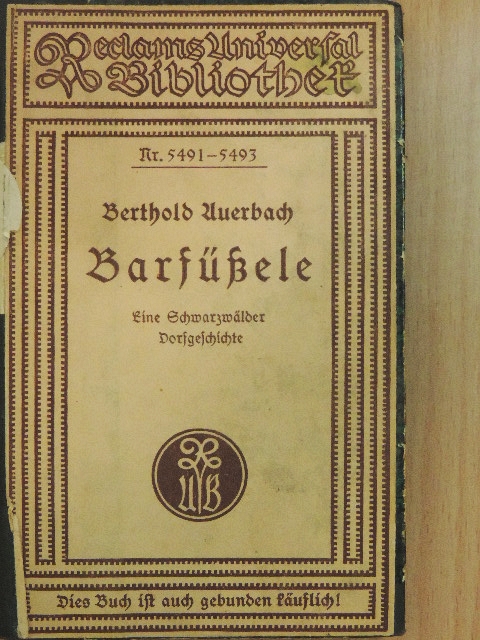 Berthold Auerbach - Barfüßele (gótbetűs) [antikvár]