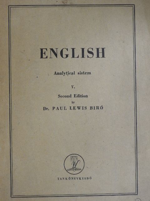 Dr. Bíró Lajos Pál - English V. [antikvár]
