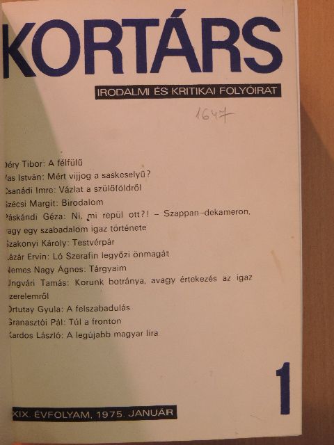 Békési Gyula - Kortárs 1975. (nem teljes évfolyam) [antikvár]