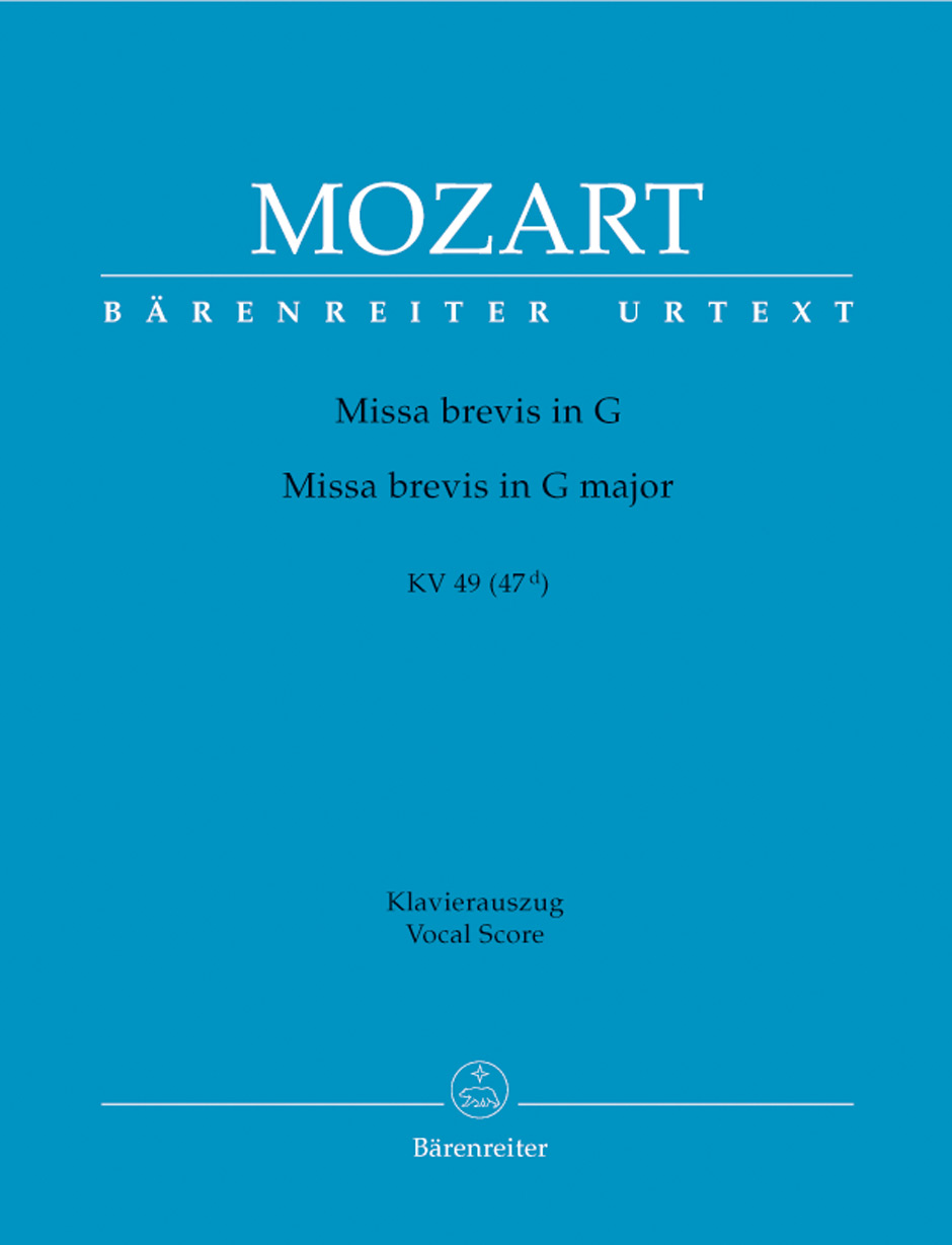 MOZART, W,A, - MISSA BREVIS IN G KV 49 (47d), KLAVIERAUSZUG