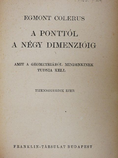 Egmont Colerus - A ponttól a négy dimenzióig [antikvár]