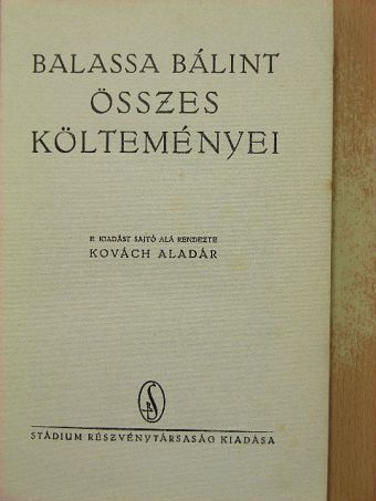 Balassa Bálint - Balassa Bálint összes költeményei [antikvár]