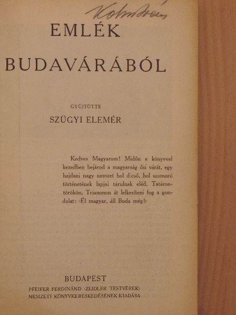 Emlék Budavárából [antikvár]