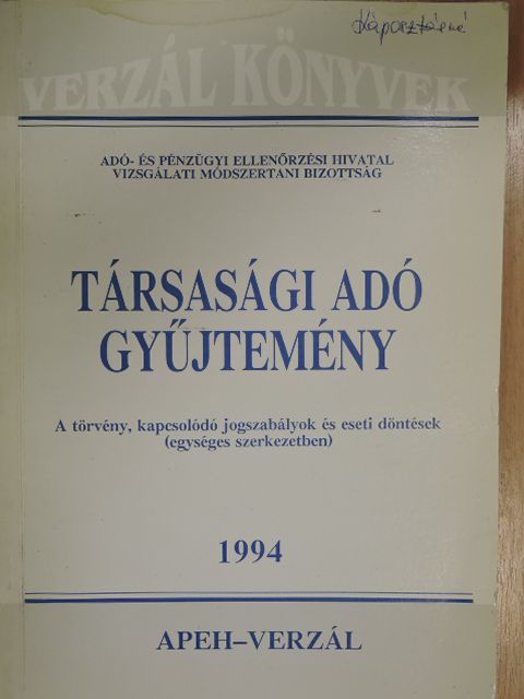Bocsák Gáborné - Társasági adó gyűjtemény 1994 [antikvár]