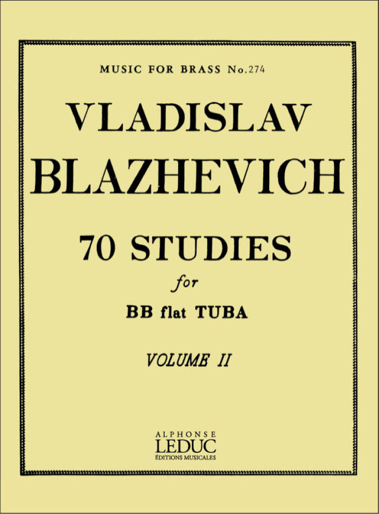BLAZHEVICH, VLADISLAV - 70 STUDIES FOR BB FLAT TUBA VOLUME II