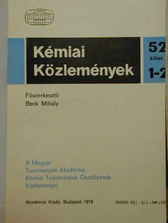 A. H. Weiss - Kémiai Közlemények 1979/1-4. [antikvár]
