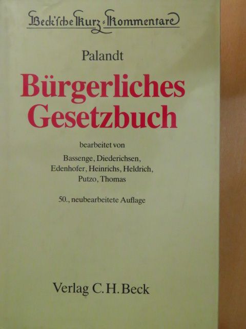 Palandt Bürgerliches Gesetzbuch [antikvár]